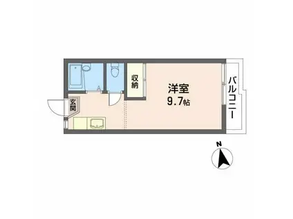 パークアベニュー(ワンルーム/2階)の間取り写真