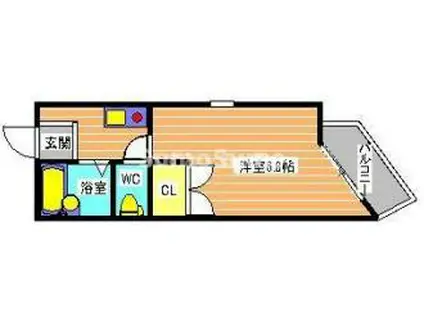 サングレイス西新町(1K/3階)の間取り写真