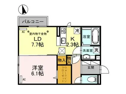MNハウス中居(1LDK/1階)の間取り写真