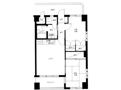 40PAL(2DK/2階)の間取り写真