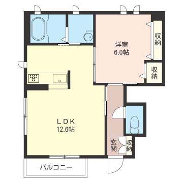 アルフィアスII(1LDK/1階)の間取り写真