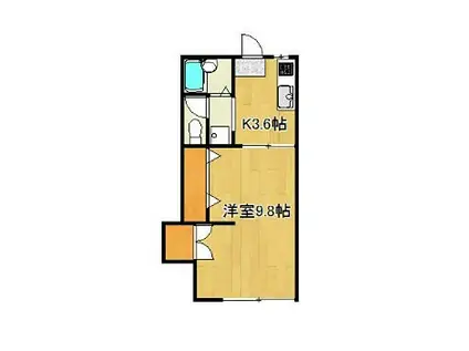 ツチヤ・ハイツ(1K/1階)の間取り写真