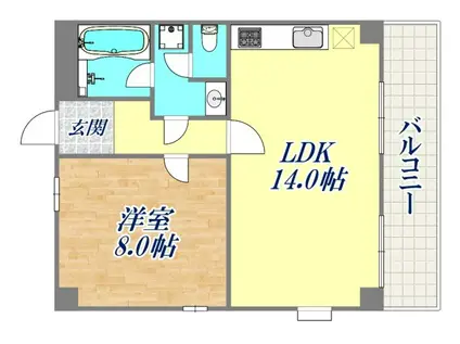 アーバンコモード新長田(1LDK/4階)の間取り写真