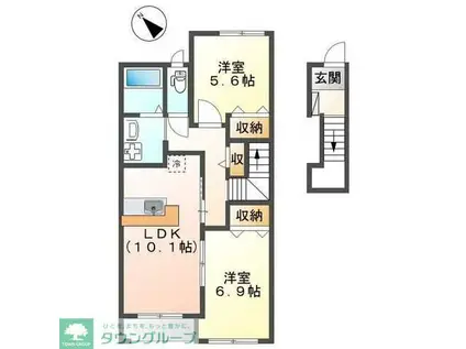 レンミッキ(2LDK/2階)の間取り写真