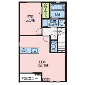 SOCIO(1LDK/2階)の間取り写真