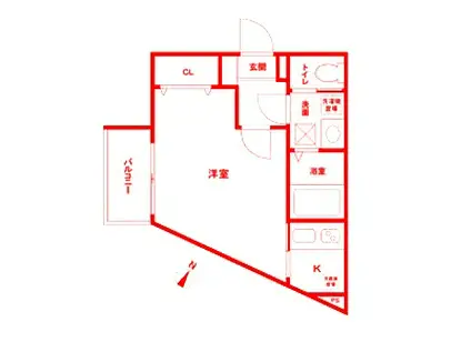 フォルトゥーナ鴨居(1K/2階)の間取り写真