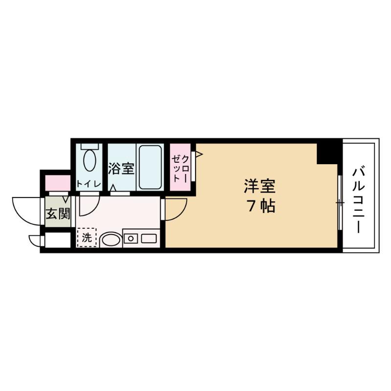 エスリード福島駅前(1K/6階)の間取り写真
