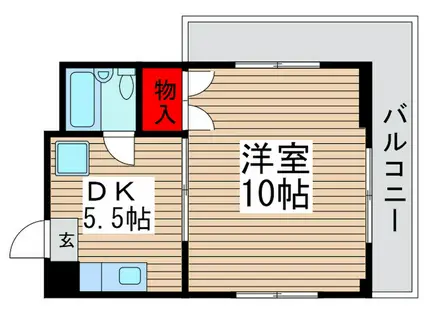 フルール佐伯(1DK/3階)の間取り写真
