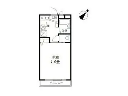 グローリアスII(1K/2階)の間取り写真