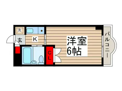 モンシャトー松戸2(1K/3階)の間取り写真