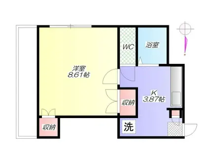 サンライズ牛込台(1K/2階)の間取り写真