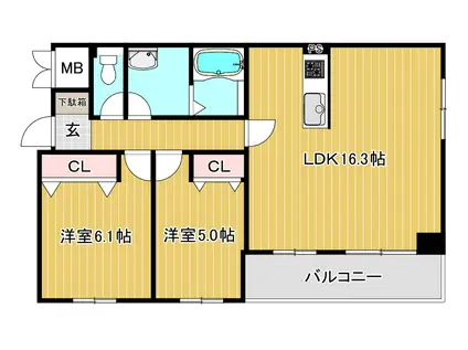 モレラス桑園(2LDK/2階)の間取り写真