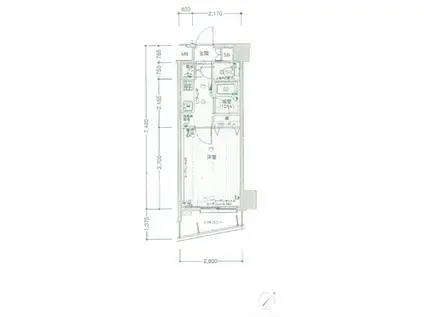 パークウェル文京千石(1K/5階)の間取り写真