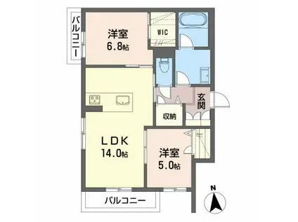 プランドール(2LDK/3階)の間取り写真