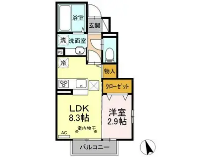 MTハイムY(1LDK/1階)の間取り写真