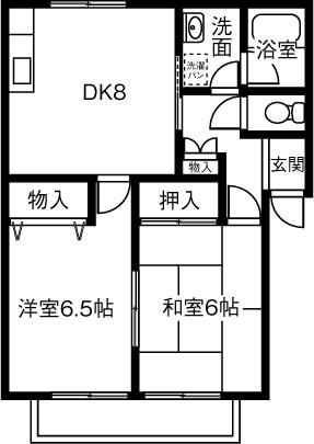 グリーンハウス 12(2DK/1階)の間取り写真