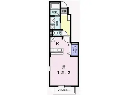 グランペール(1K/1階)の間取り写真