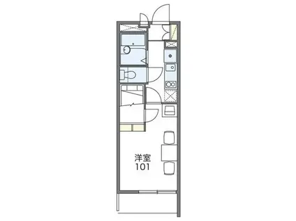 レオパレスメゾン MII(1K/1階)の間取り写真