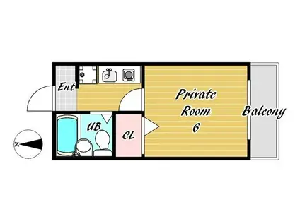 JPレジデンス箕面(1K/1階)の間取り写真