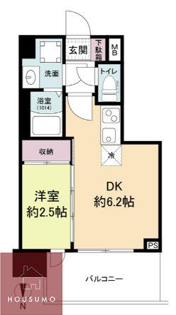 セレニテ天六ミラク(1DK/4階)の間取り写真