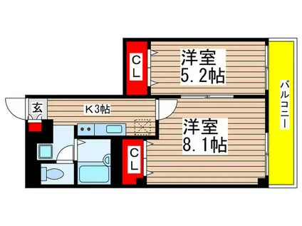 EMPEREUR FER コート(2K/1階)の間取り写真