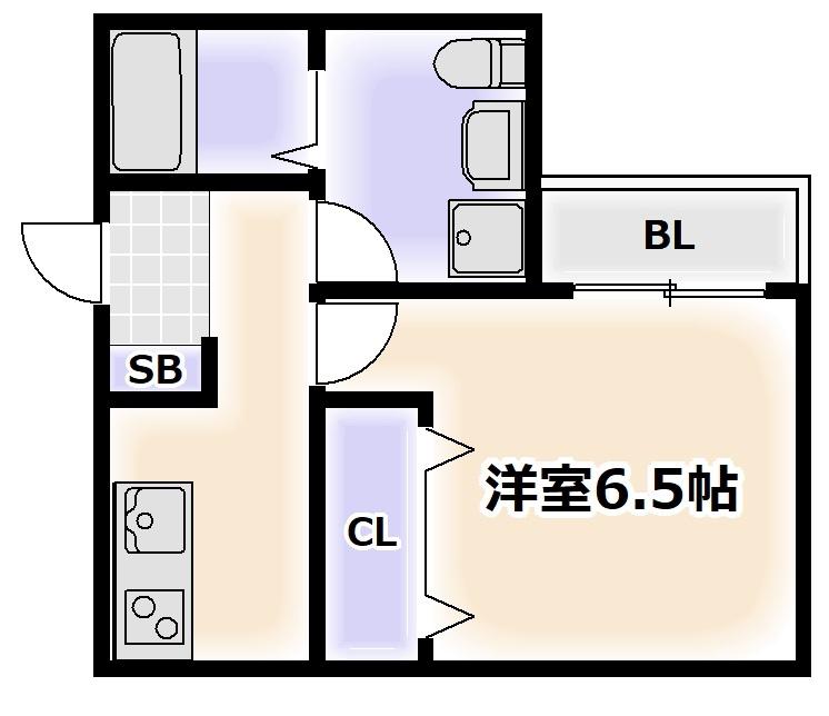 WING住之江(1K/3階)の間取り写真