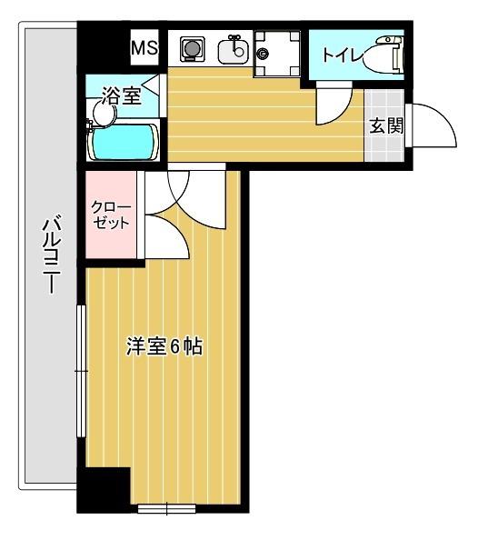 マンション花房(1K/7階)の間取り写真