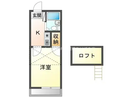カーサ井原(1K/1階)の間取り写真