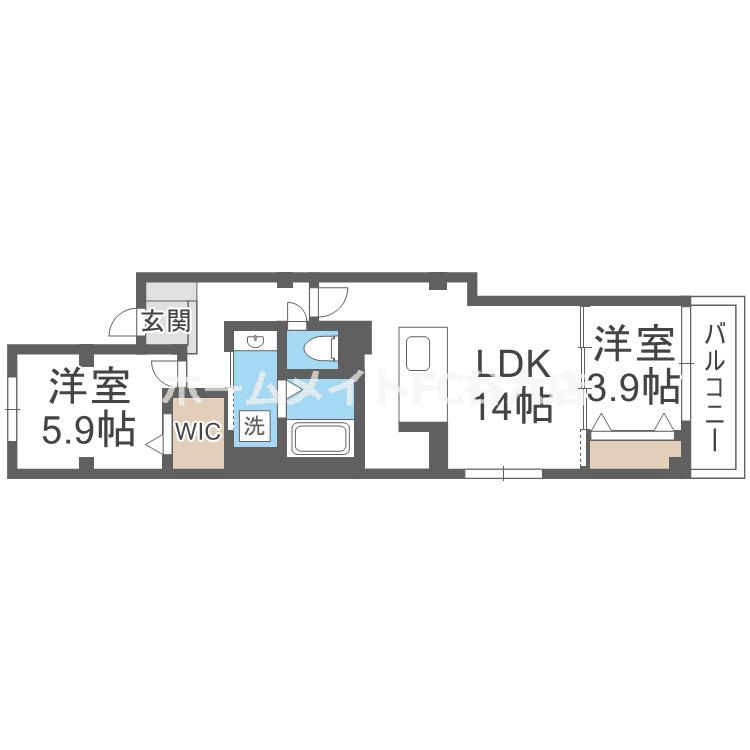 ソレイユ上汐(2LDK/2階)の間取り写真