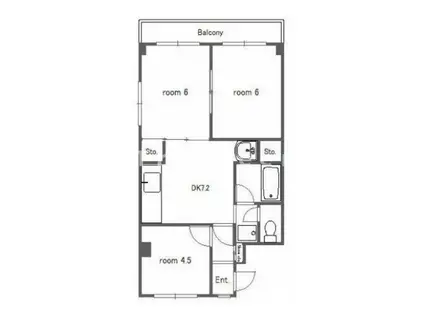 第2新井ハイツ(3DK/3階)の間取り写真