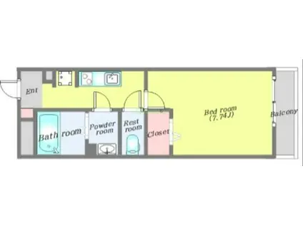 リブリ・新寺PARK(1K/3階)の間取り写真