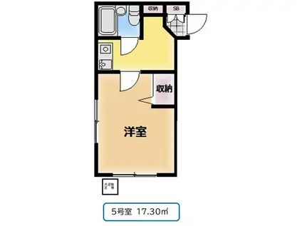 クレッセントK-2(1K/4階)の間取り写真