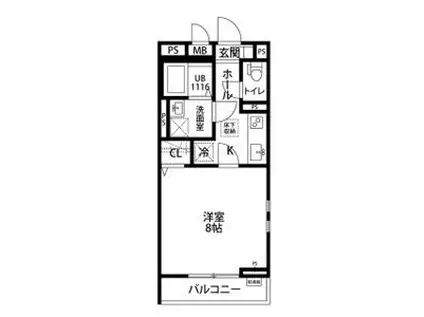 ライラックフジ(1K/2階)の間取り写真