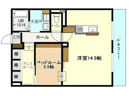 グラシアス(1SLDK/1階)の間取り写真