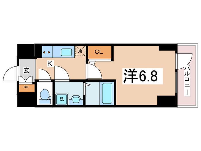 エスリード難波 THE FIRST(1K/8階)の間取り写真
