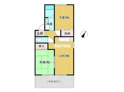 セジュール井上(2DK/2階)の間取り写真