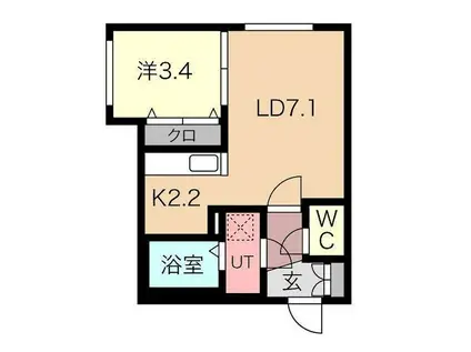リオマーニ カルム(1LDK/4階)の間取り写真