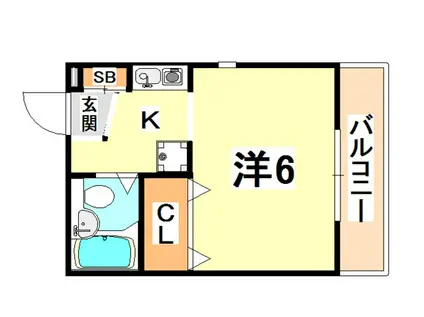 レミニョン(1K/2階)の間取り写真