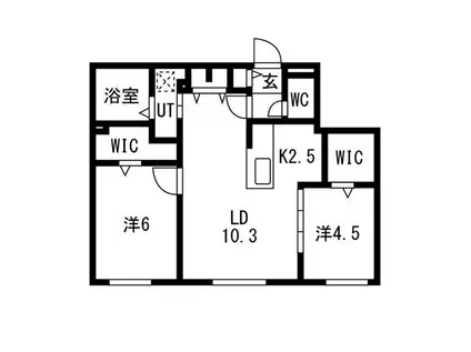 リッツグランデ八軒(2LDK/2階)の間取り写真