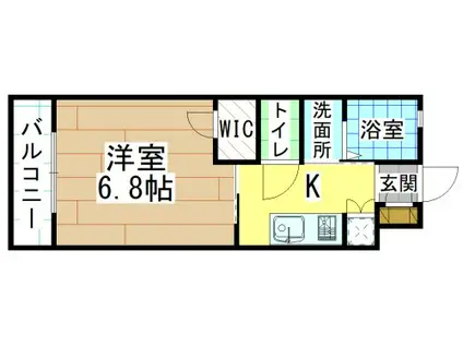 飛幡ブレイン(1K/1階)の間取り写真