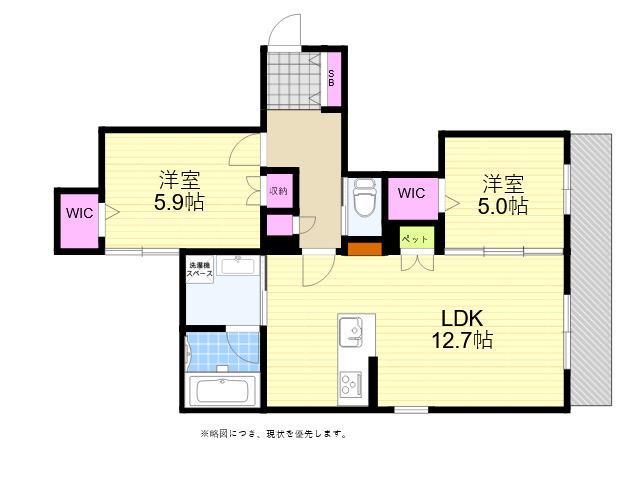 SERPIENTE(2LDK/3階)の間取り写真