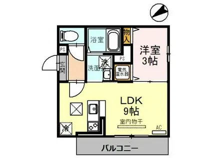 GLORE・KATATA(1LDK/1階)の間取り写真