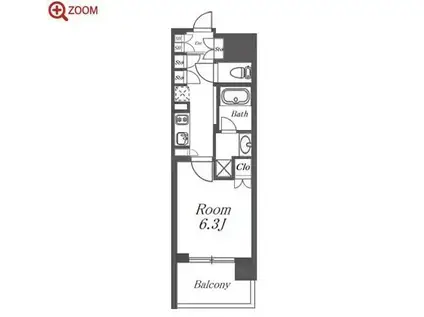 リニアゲートタワー名古屋(1K/11階)の間取り写真
