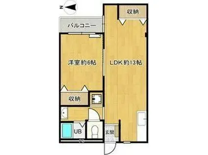 三和マンション(1LDK/1階)の間取り写真