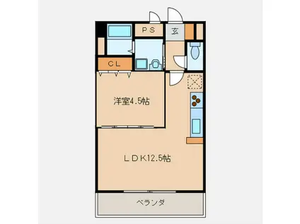 E.POPULARII(1LDK/9階)の間取り写真