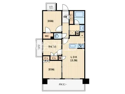 RJRプレシア川口(3LDK/7階)の間取り写真