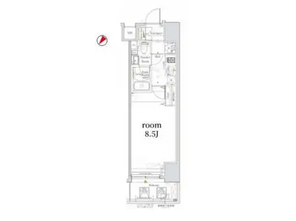 THE LOG日本橋(1K/6階)の間取り写真
