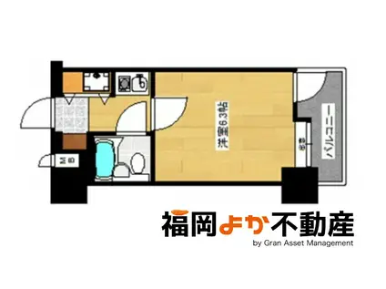 朝日プラザ博多Vターミナルスクエア(1K/5階)の間取り写真