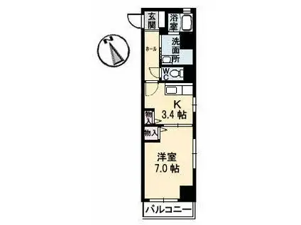 ジョルニ・フェリーチ(1K/5階)の間取り写真