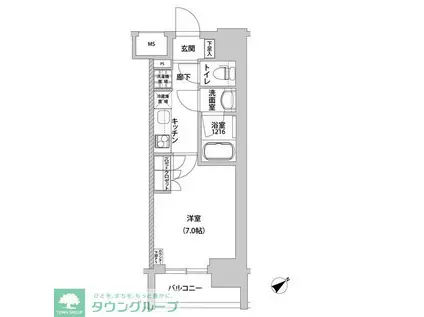 メトロステージ上野(1K/5階)の間取り写真